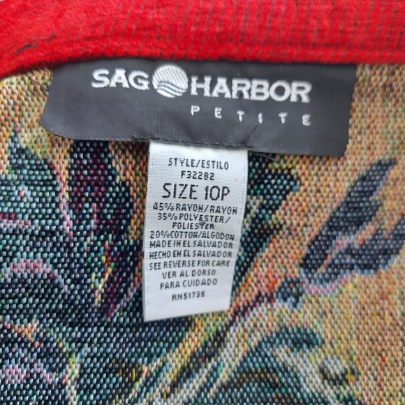10P Sage Harbor Multi-colored Tapestry Jacket / Blazer - Picture 4 of 10